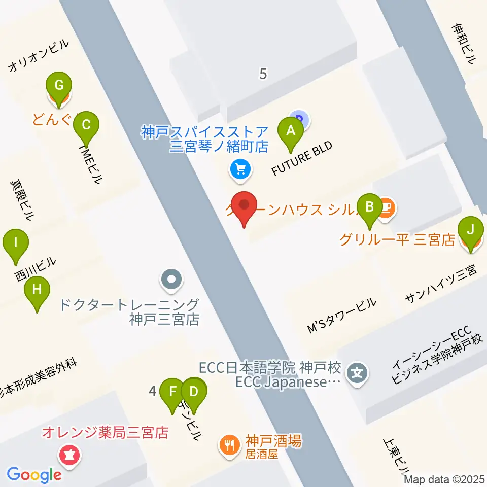 アルマギタースクール周辺のファミレス・ファーストフード一覧地図