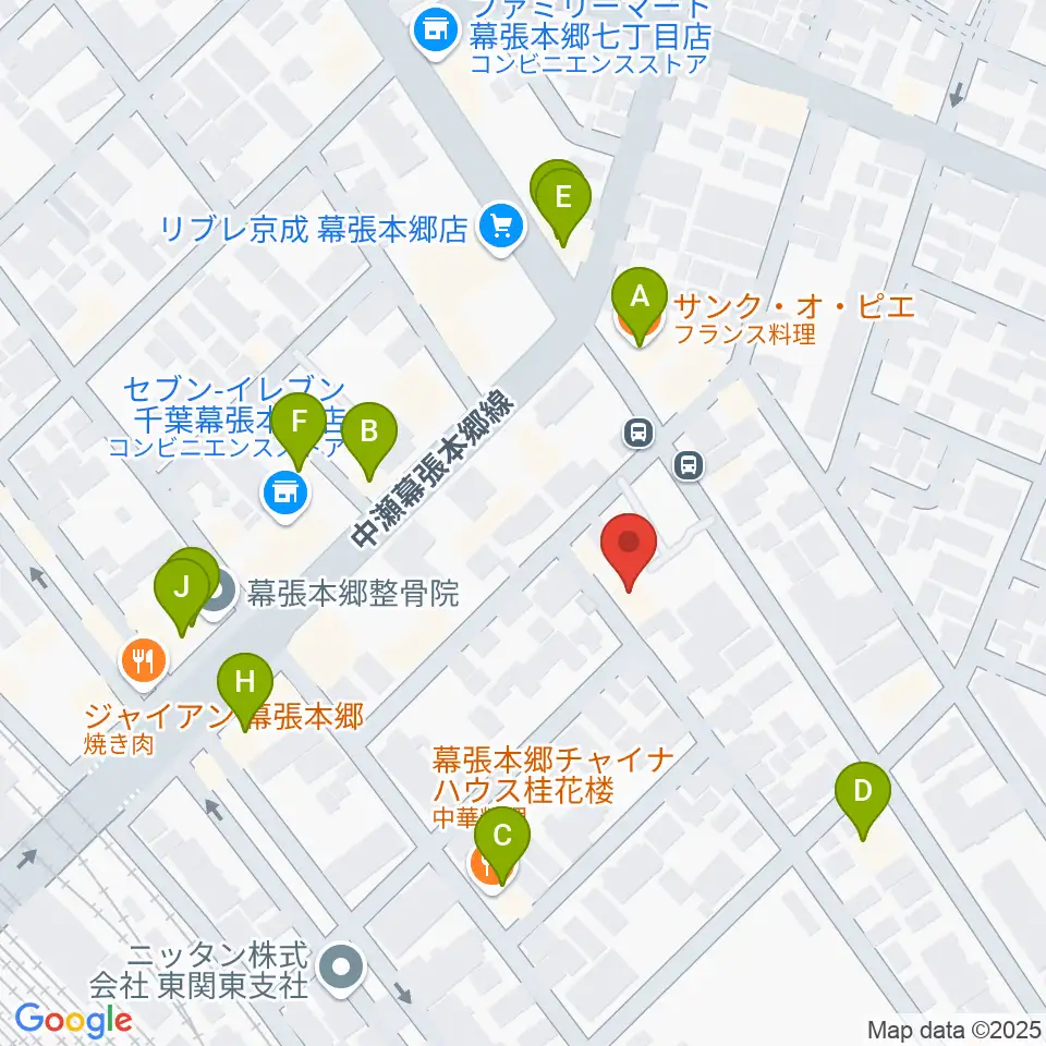 ミュージックスクールジャズン周辺のファミレス・ファーストフード一覧地図