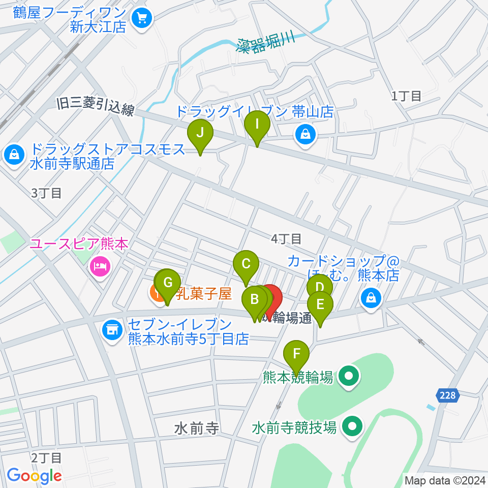 ビートニック80周辺のファミレス・ファーストフード一覧地図