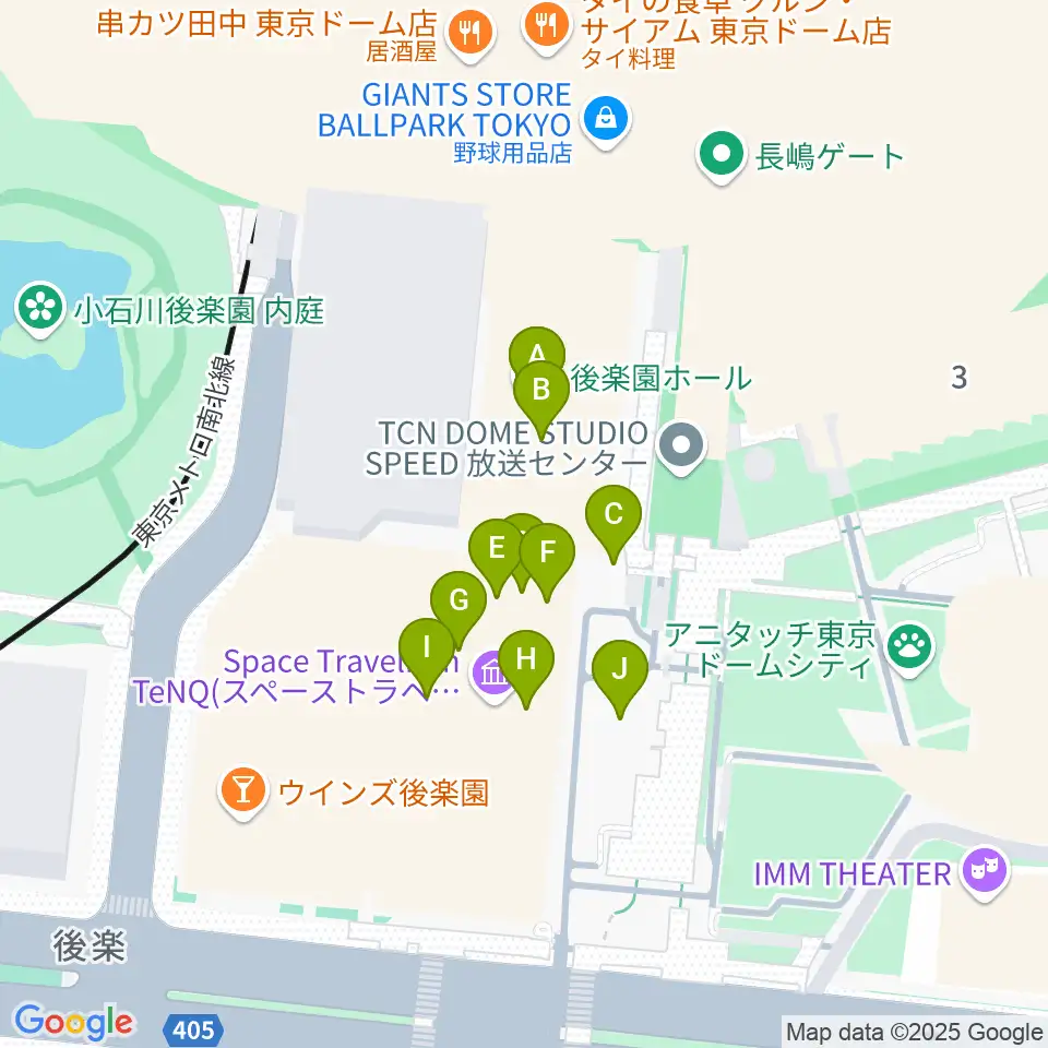 後楽園ホール周辺のファミレス・ファーストフード一覧地図