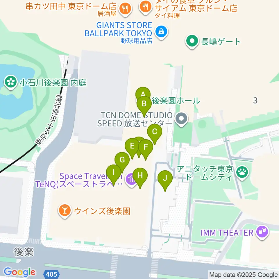 後楽園ホール周辺のファミレス・ファーストフード一覧地図