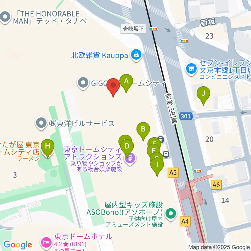 シアターGロッソ周辺のファミレス・ファーストフード一覧地図