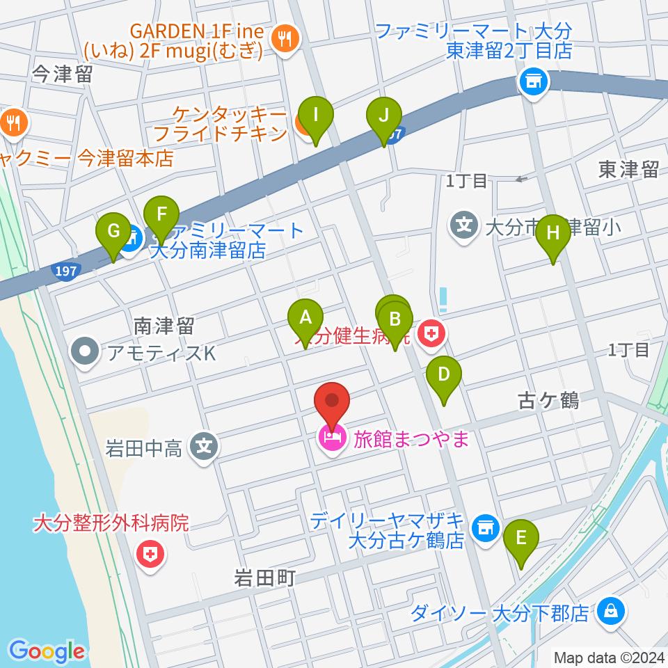 ミュージックホリデー周辺のファミレス・ファーストフード一覧地図