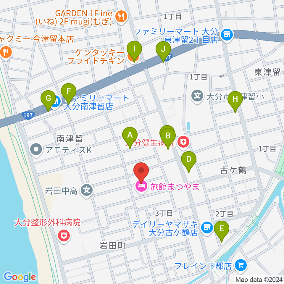 ミュージックホリデー周辺のファミレス・ファーストフード一覧地図