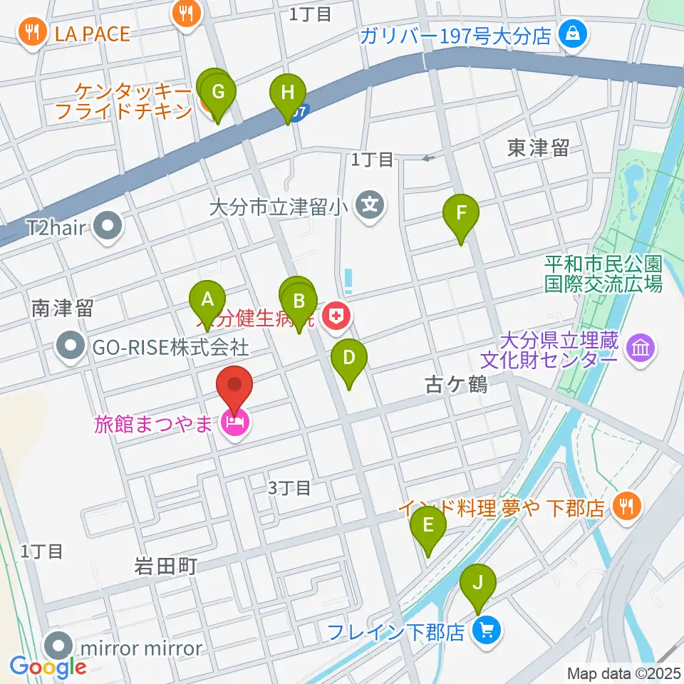 ミュージックホリデー周辺のファミレス・ファーストフード一覧地図