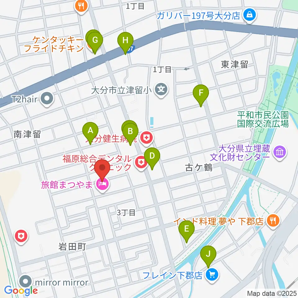 ミュージックホリデー周辺のファミレス・ファーストフード一覧地図