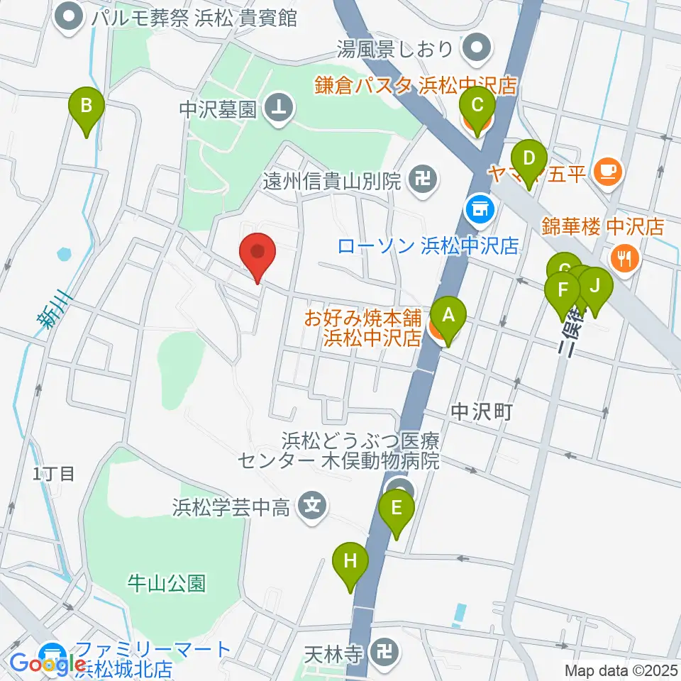 さくらギター教室周辺のファミレス・ファーストフード一覧地図