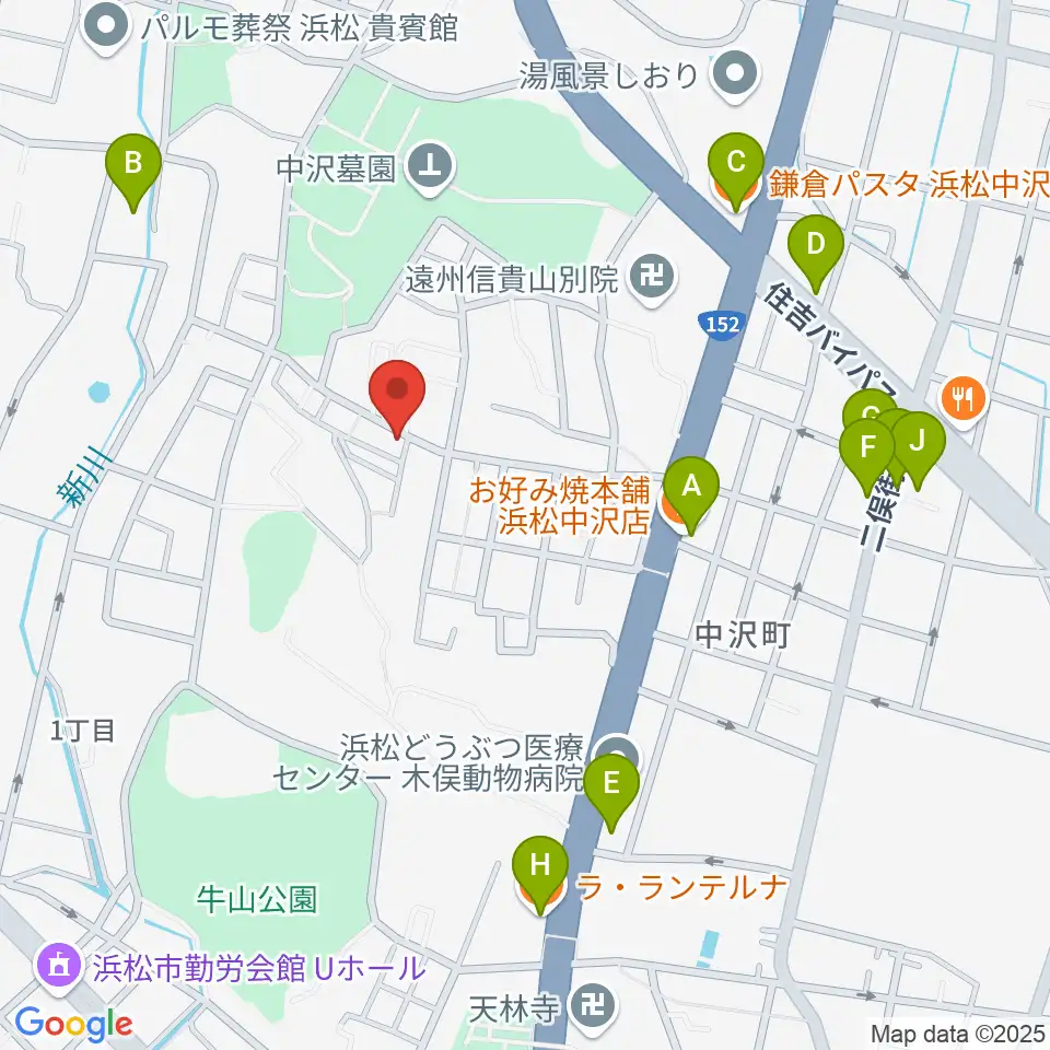 さくらギター教室周辺のファミレス・ファーストフード一覧地図