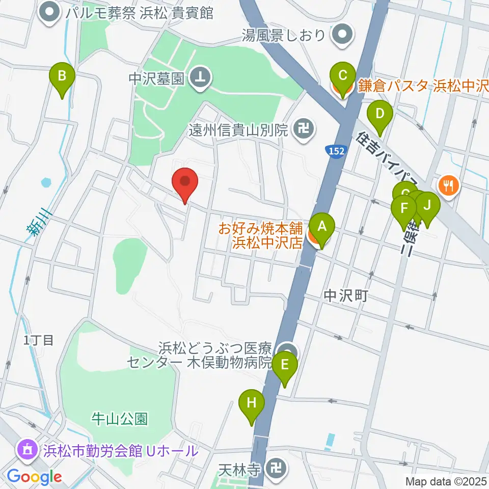さくらギター教室周辺のファミレス・ファーストフード一覧地図