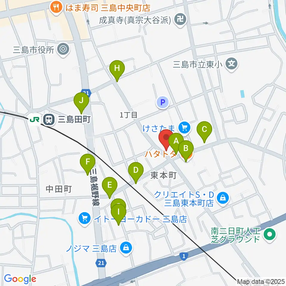 art musique 音楽教室周辺のファミレス・ファーストフード一覧地図
