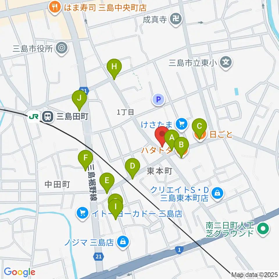 art musique 音楽教室周辺のファミレス・ファーストフード一覧地図