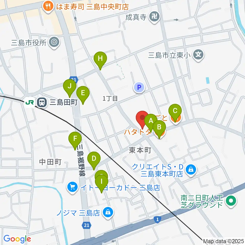 art musique 音楽教室周辺のファミレス・ファーストフード一覧地図