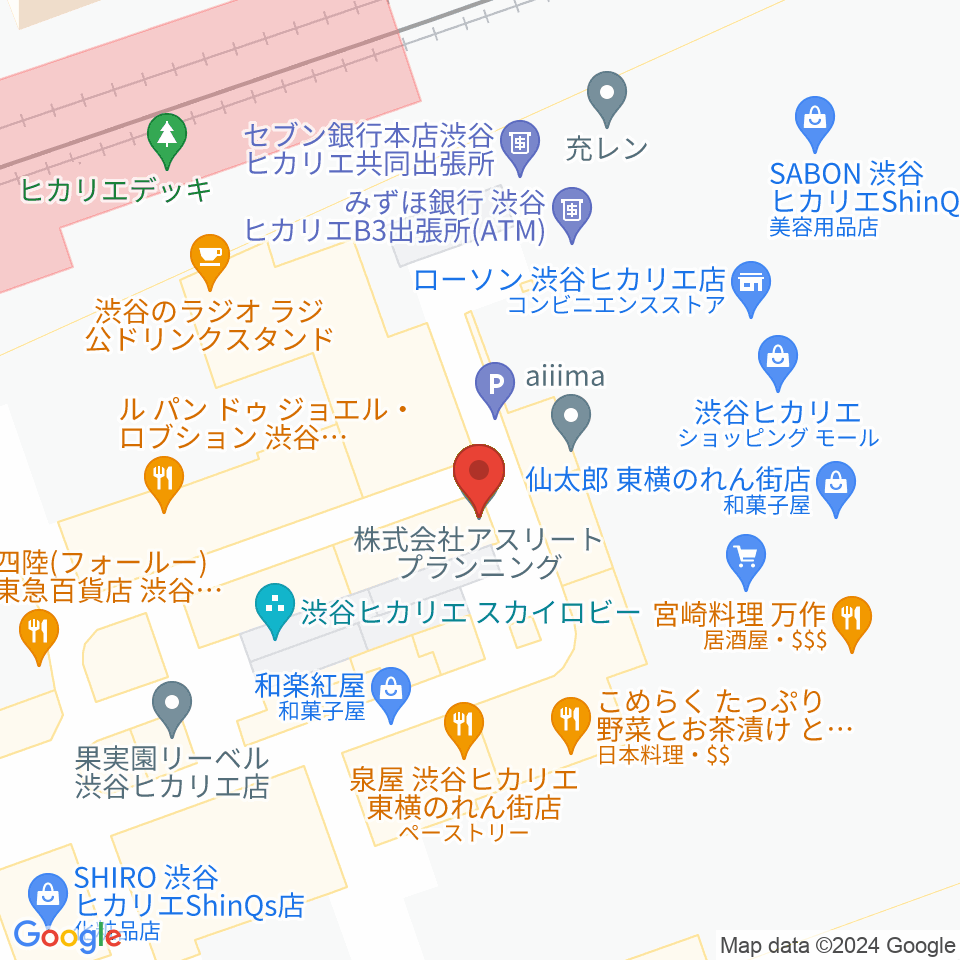 渋谷ヒカリエ 8/（ハチ）周辺のファミレス・ファーストフード一覧地図