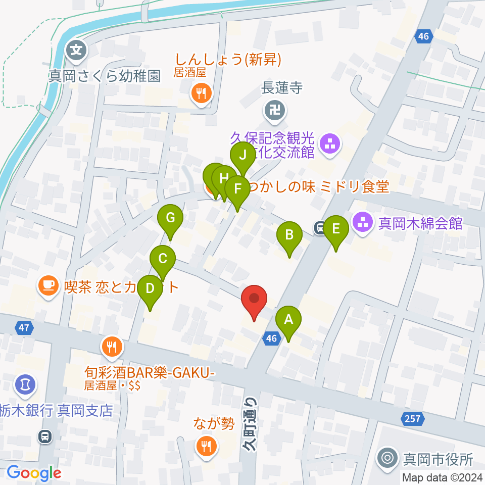 暮田商会周辺のファミレス・ファーストフード一覧地図