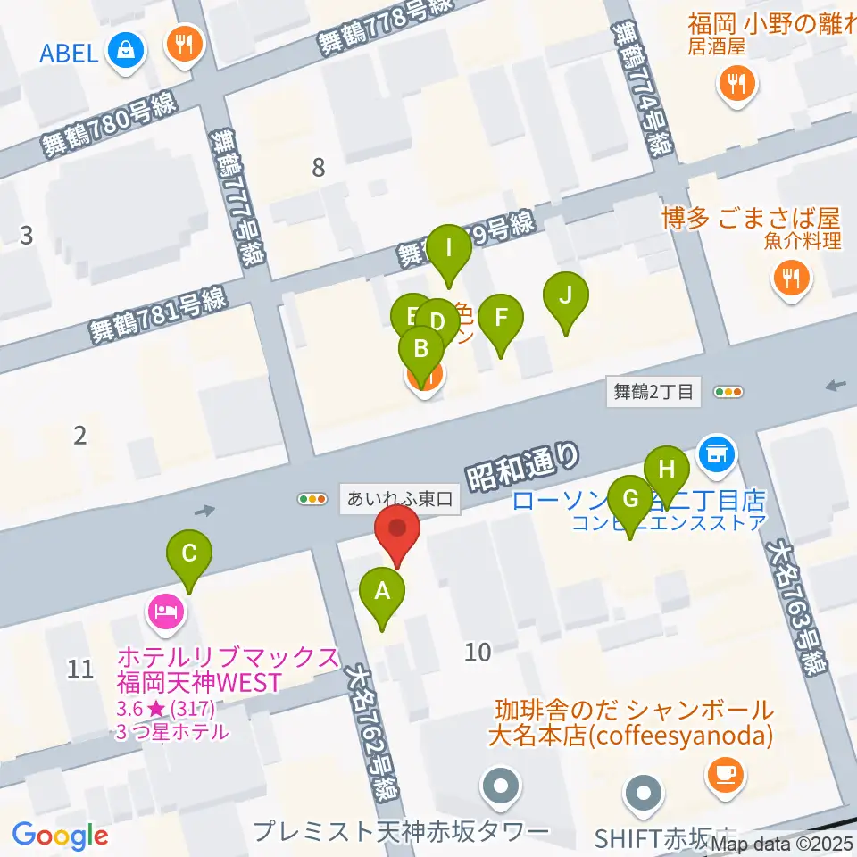 クレモナ楽器周辺のファミレス・ファーストフード一覧地図