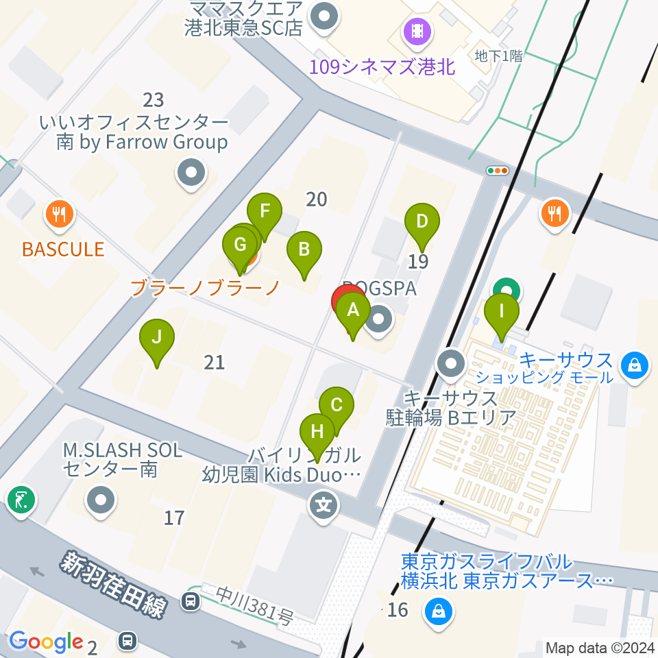 ホーリーアローズボーカルスクール周辺のファミレス・ファーストフード一覧地図