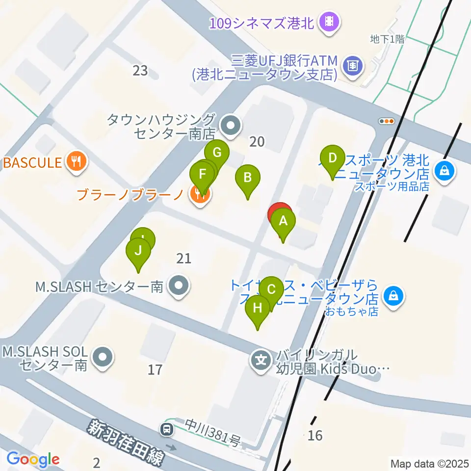 ホーリーアローズボーカルスクール周辺のファミレス・ファーストフード一覧地図