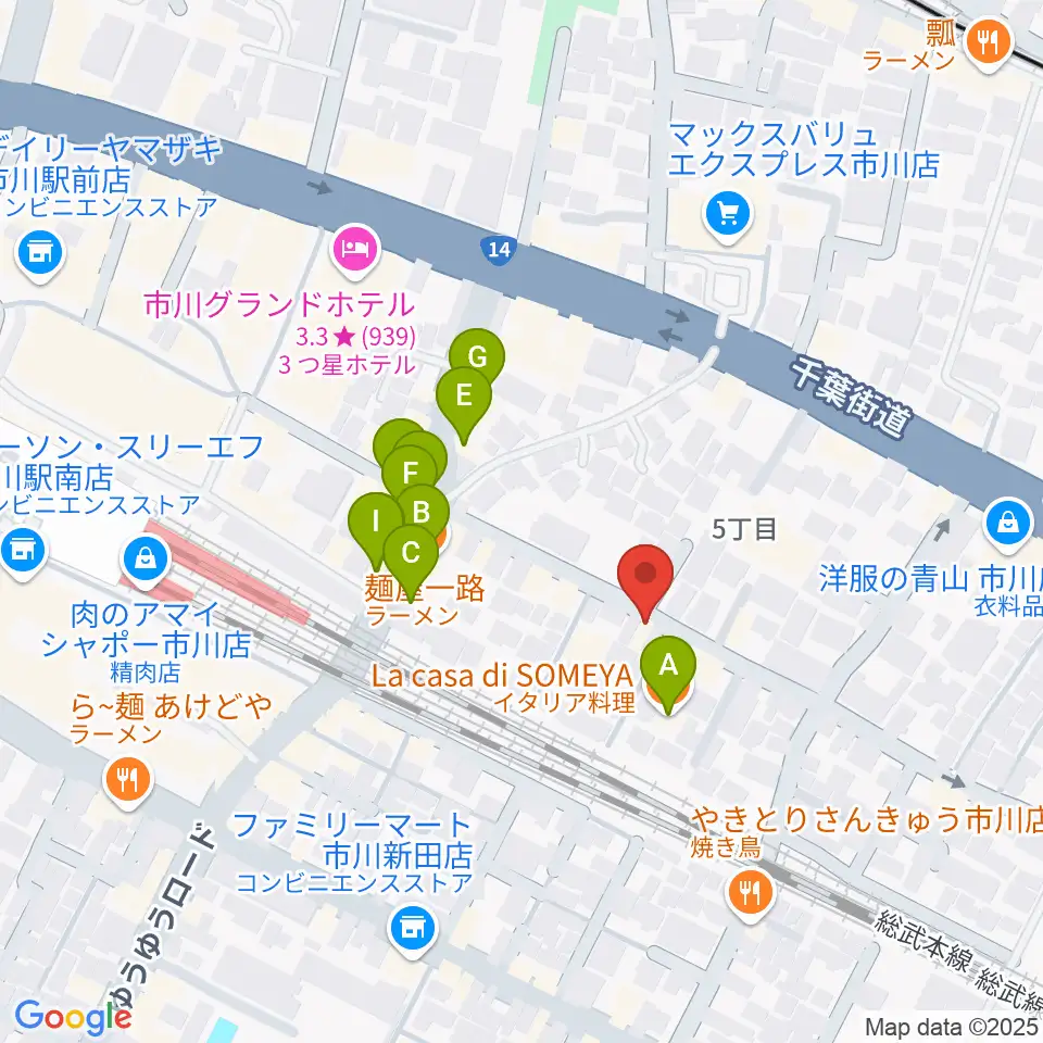 管楽器専門店 Groovin' Trumpet周辺のファミレス・ファーストフード一覧地図