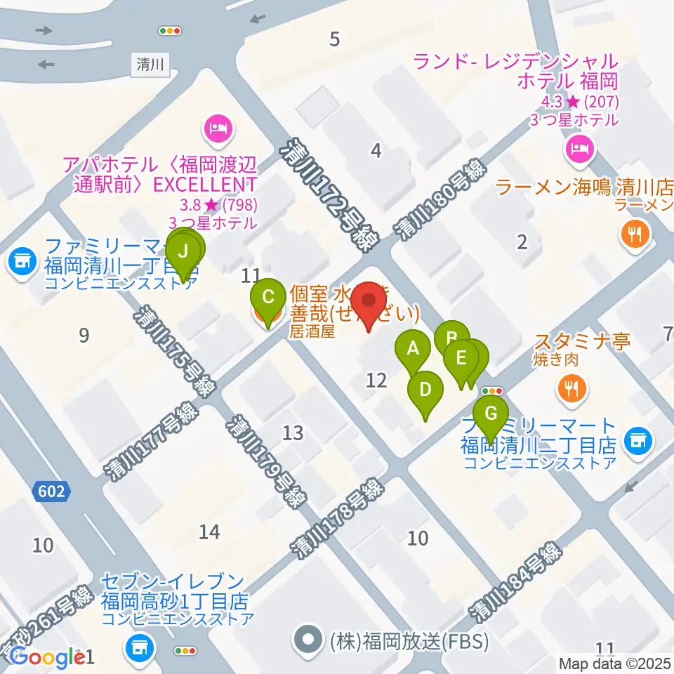 キャバーンビート周辺のファミレス・ファーストフード一覧地図