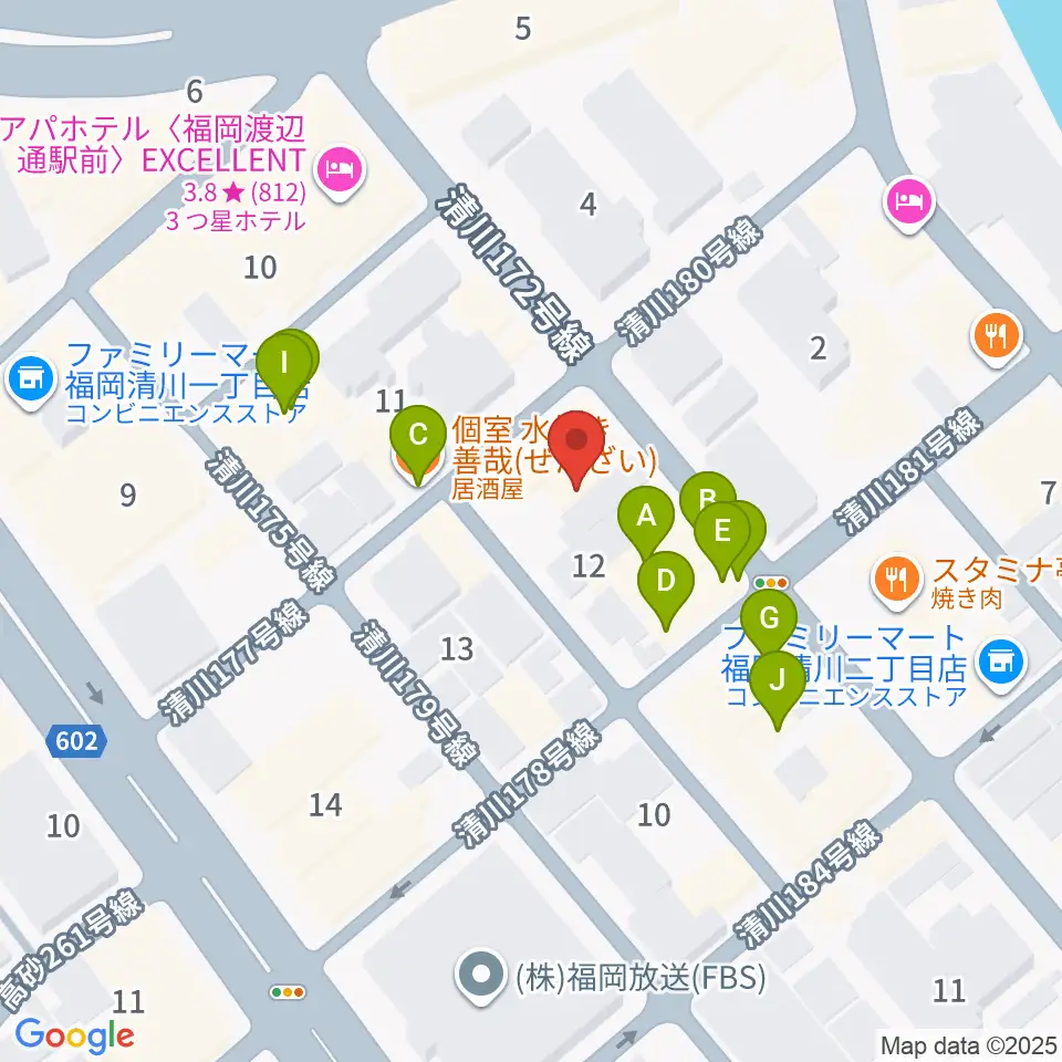キャバーンビート周辺のファミレス・ファーストフード一覧地図