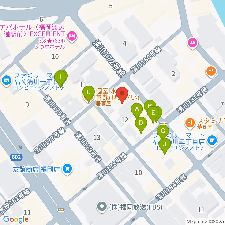 キャバーンビート周辺のファミレス・ファーストフード一覧地図