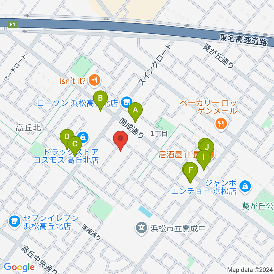 きたいち音楽教室周辺のファミレス・ファーストフード一覧地図