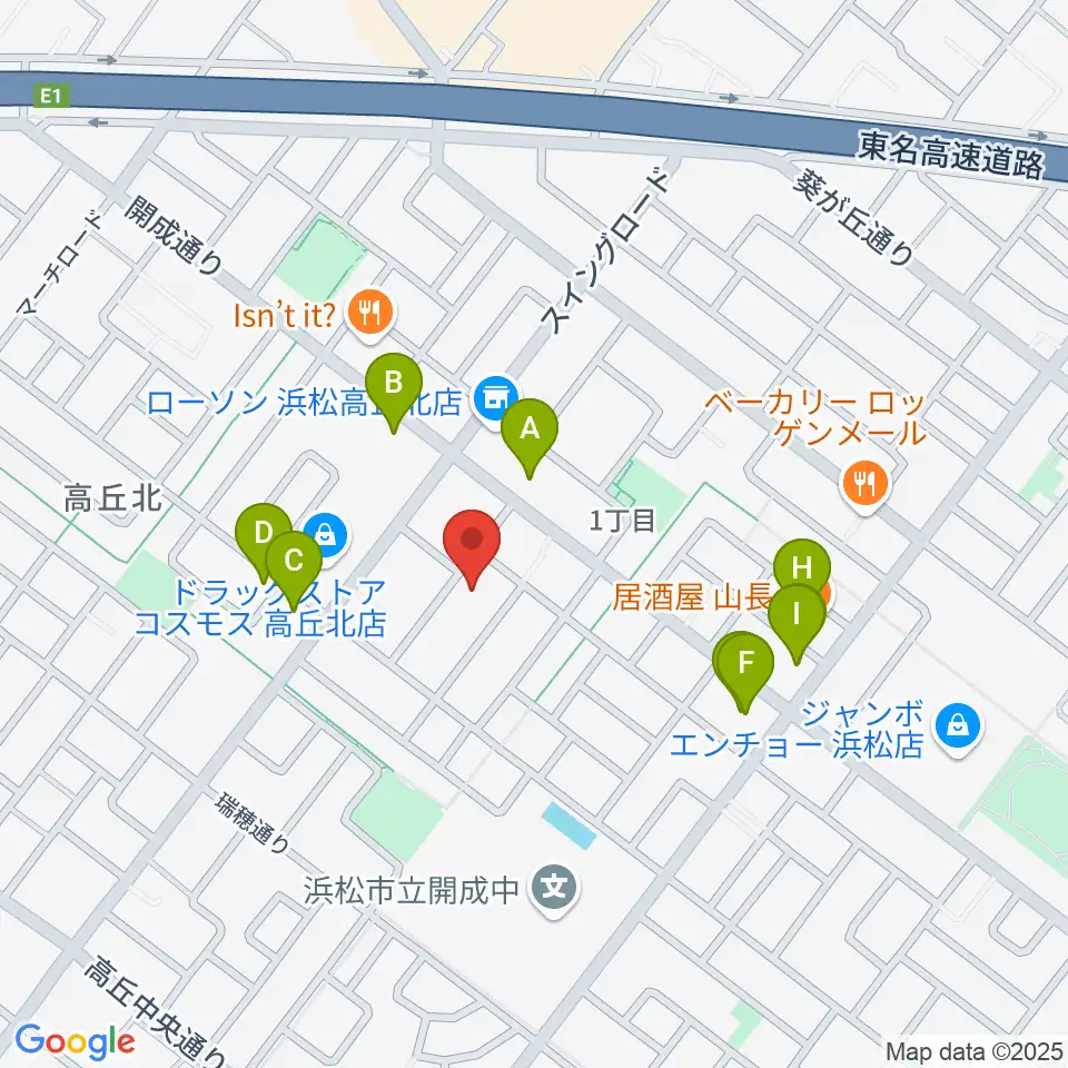 きたいち音楽教室周辺のファミレス・ファーストフード一覧地図