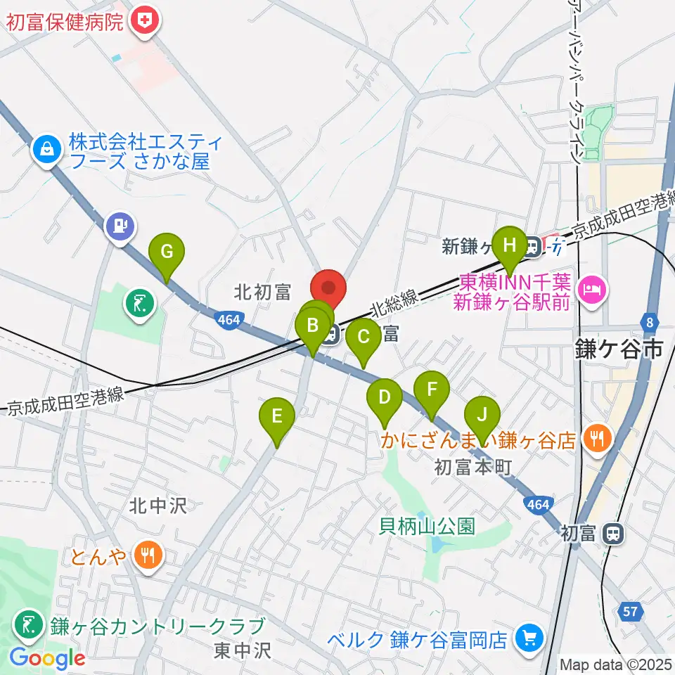 ハンドワイヤードガレージ周辺のファミレス・ファーストフード一覧地図