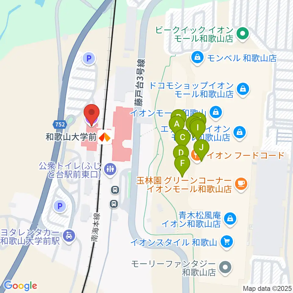 和歌山シェルター周辺のファミレス・ファーストフード一覧地図