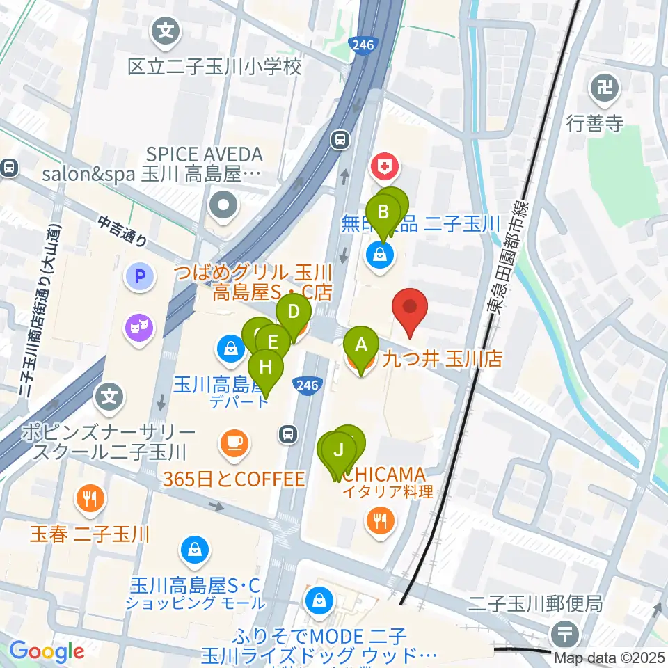 東京音実劇場周辺のファミレス・ファーストフード一覧地図
