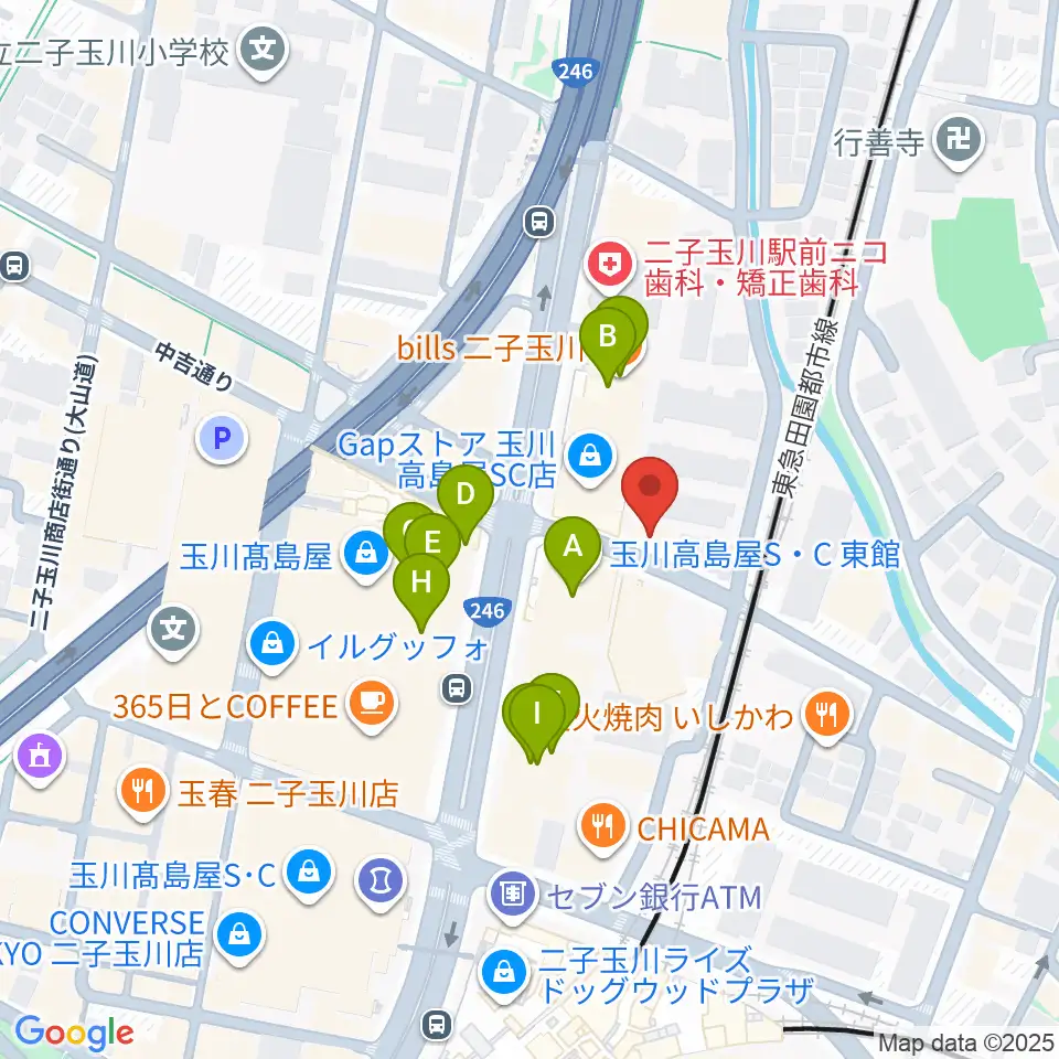 東京音実劇場周辺のファミレス・ファーストフード一覧地図