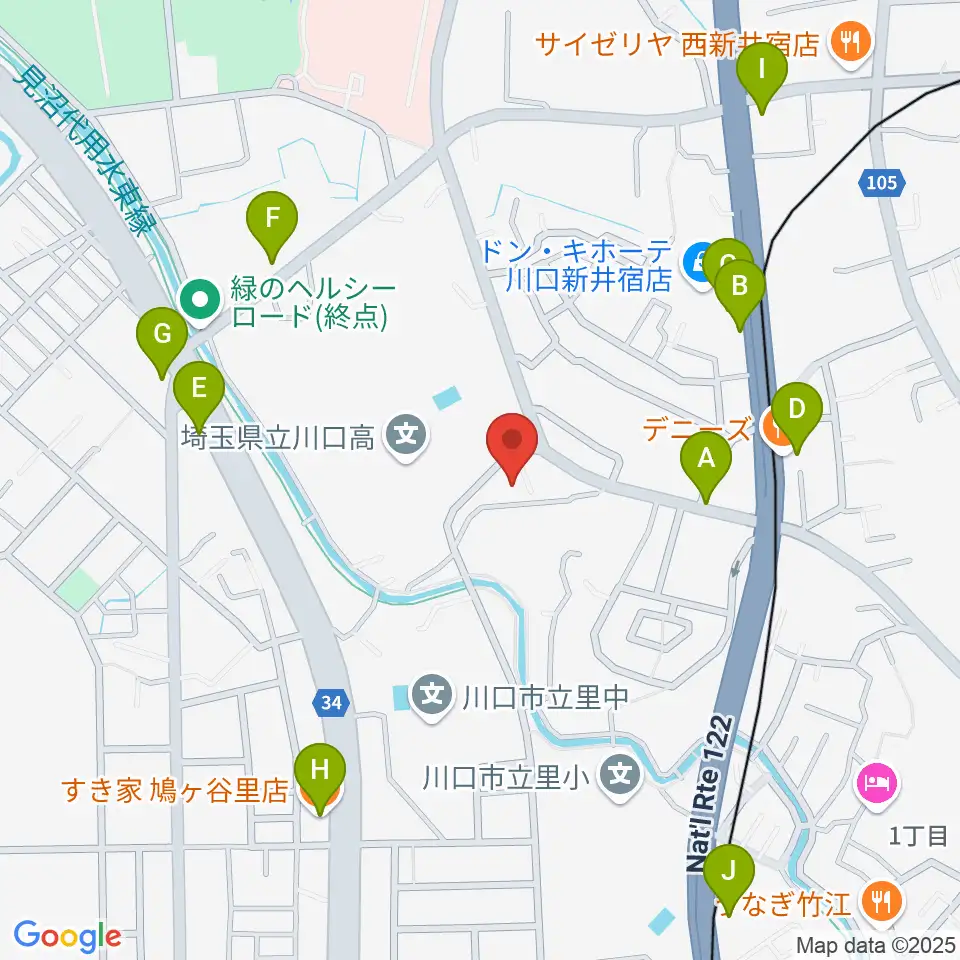クラシカルスタジオ カルーソ周辺のファミレス・ファーストフード一覧地図