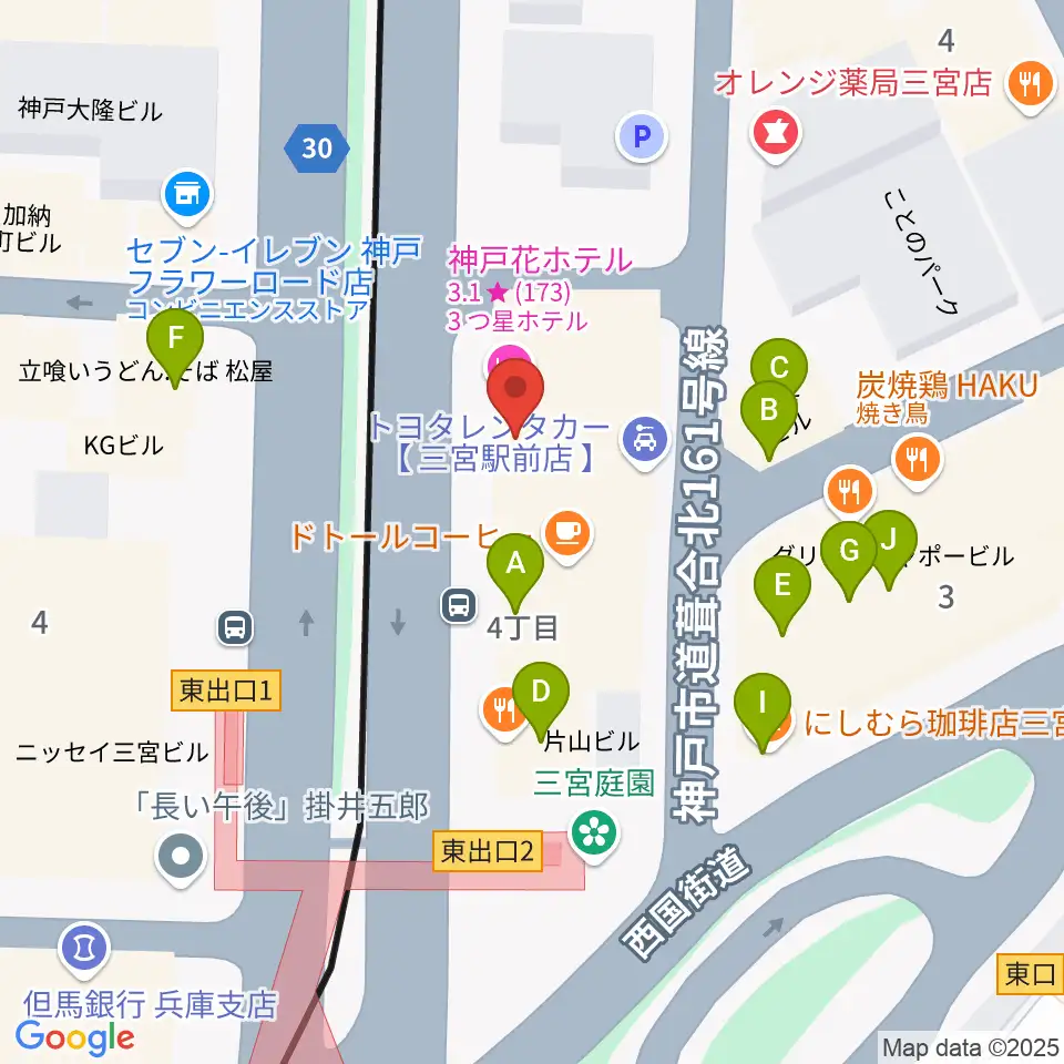サウンド・トア周辺のファミレス・ファーストフード一覧地図