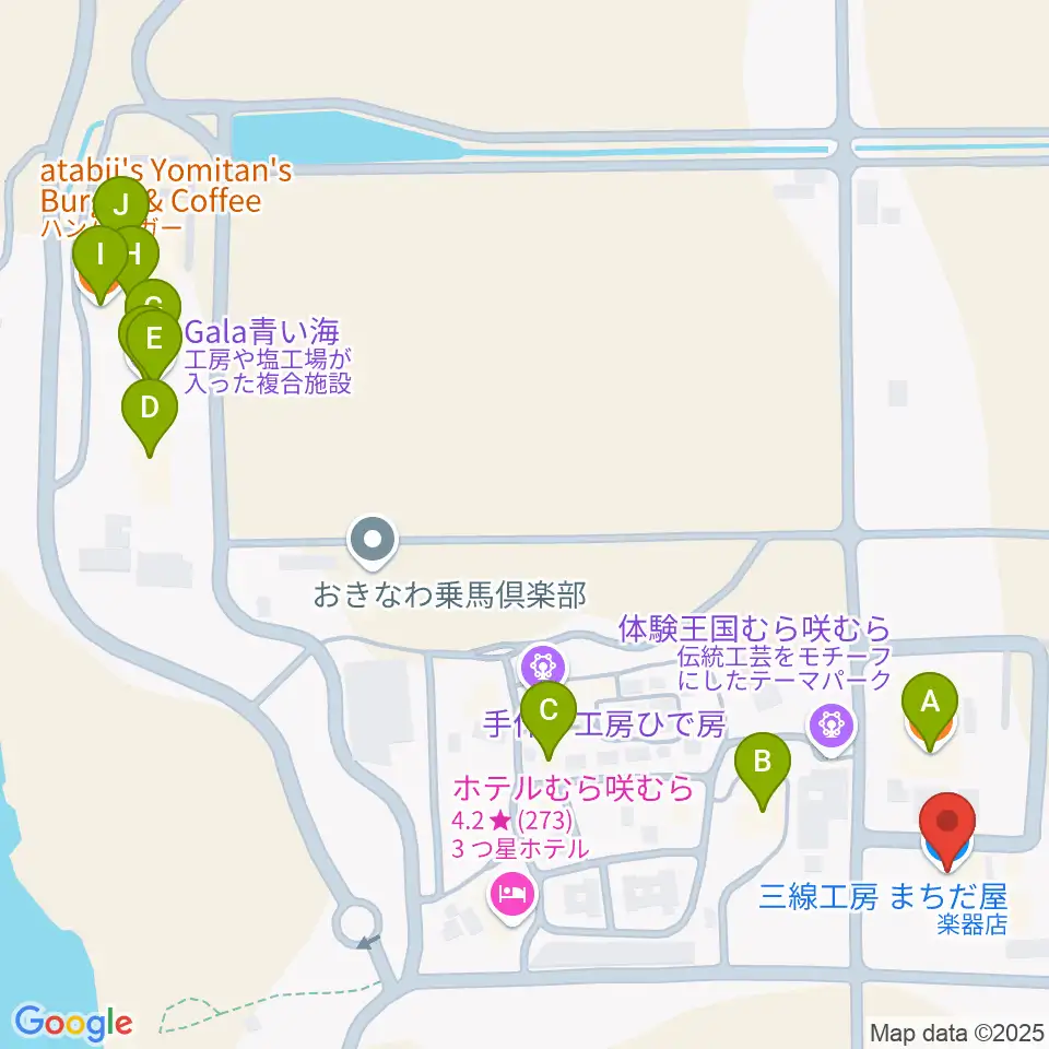三線工房まちだ屋周辺のファミレス・ファーストフード一覧地図