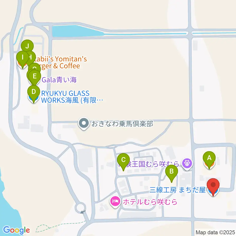 三線工房まちだ屋周辺のファミレス・ファーストフード一覧地図