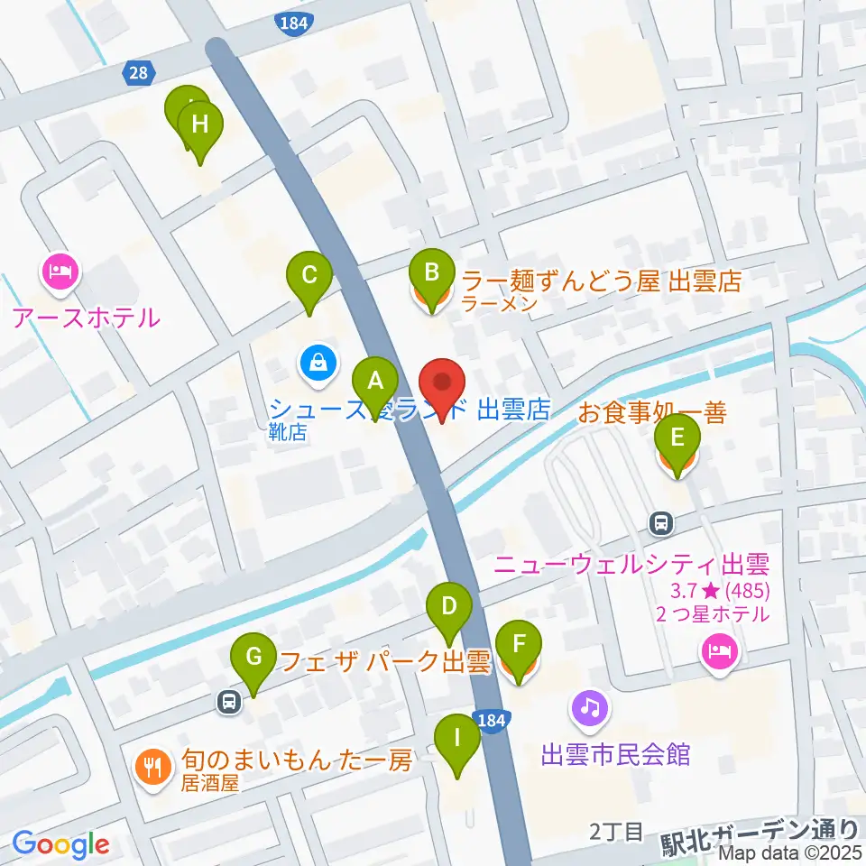 アツタ楽器周辺のファミレス・ファーストフード一覧地図