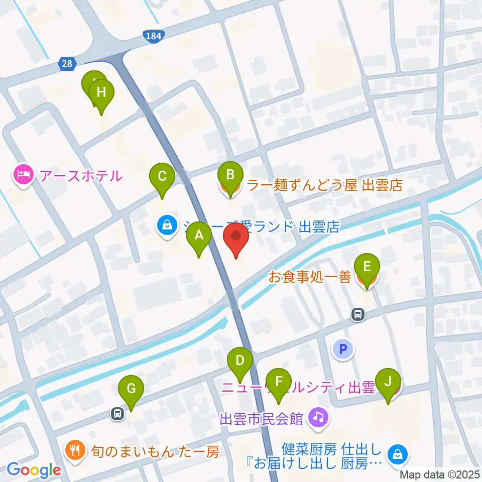 アツタ楽器周辺のファミレス・ファーストフード一覧地図