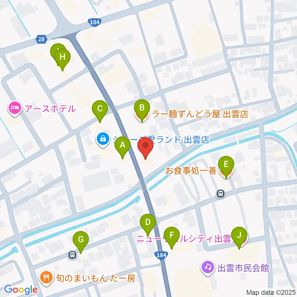 アツタ楽器周辺のファミレス・ファーストフード一覧地図