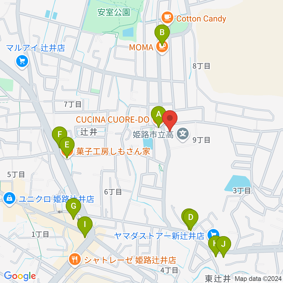 パルナソスホール周辺のファミレス・ファーストフード一覧地図