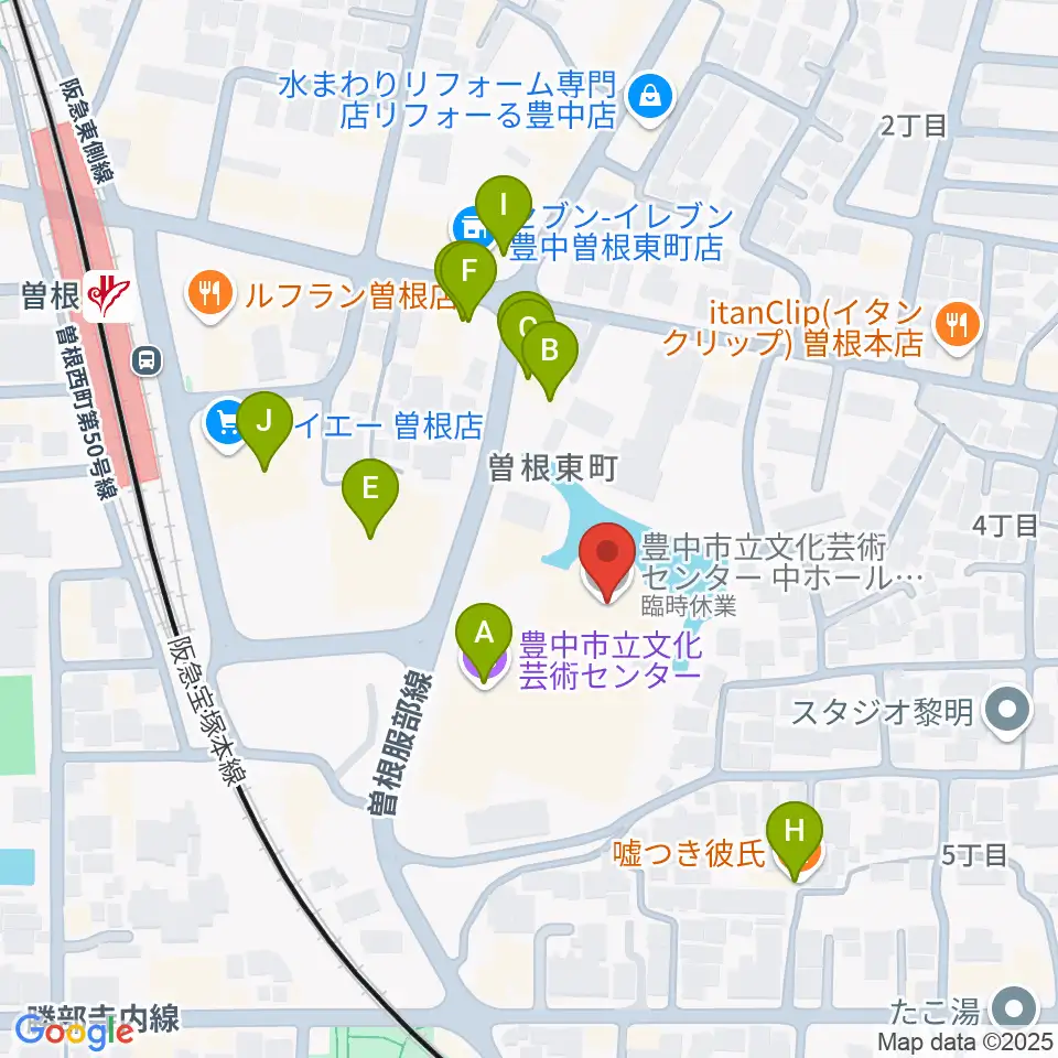 アクア文化ホール周辺のファミレス・ファーストフード一覧地図