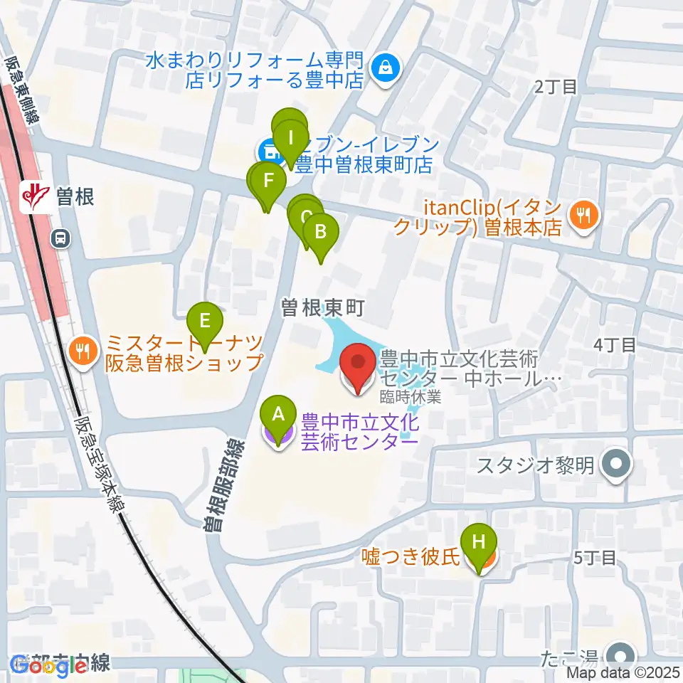 アクア文化ホール周辺のファミレス・ファーストフード一覧地図