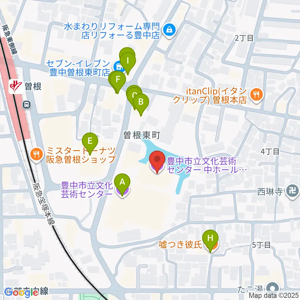 アクア文化ホール周辺のファミレス・ファーストフード一覧地図