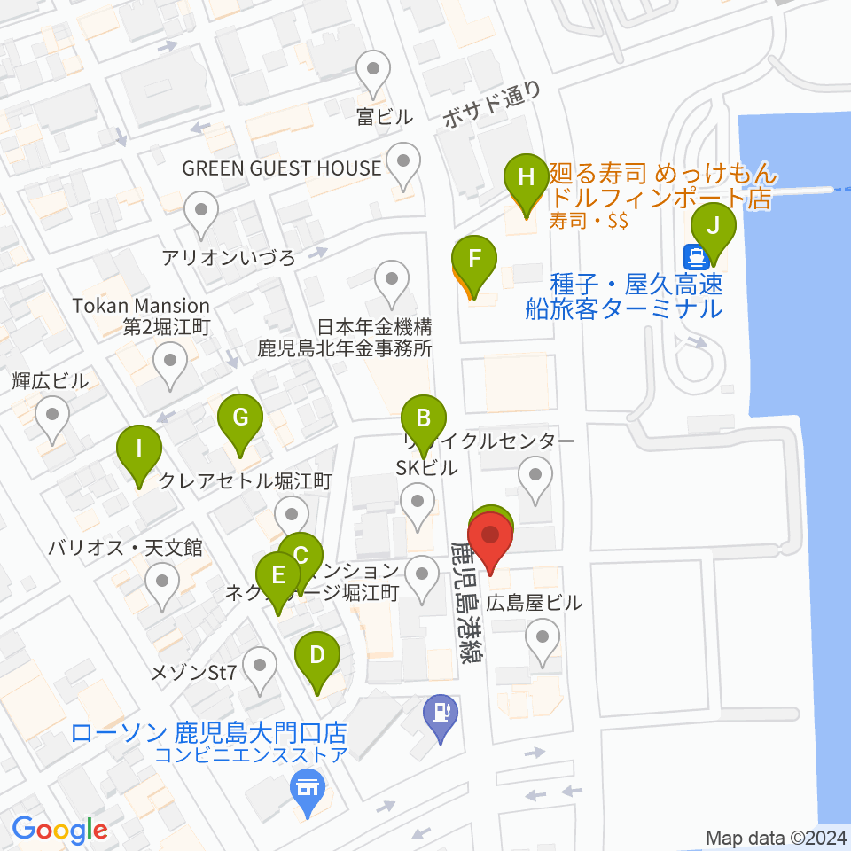 Sitieraホール周辺のファミレス・ファーストフード一覧地図