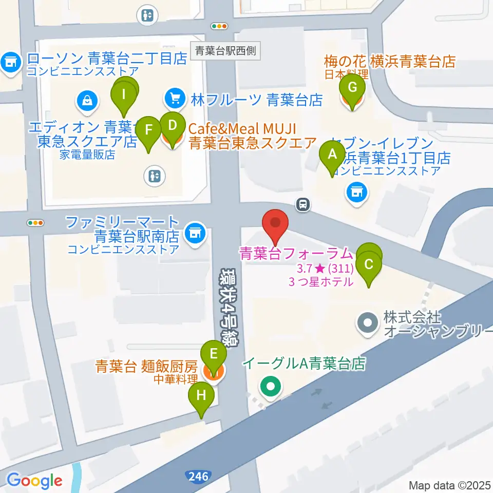 井桁ギター教室周辺のファミレス・ファーストフード一覧地図