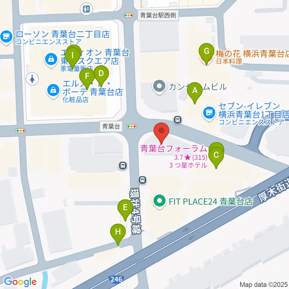 井桁ギター教室周辺のファミレス・ファーストフード一覧地図