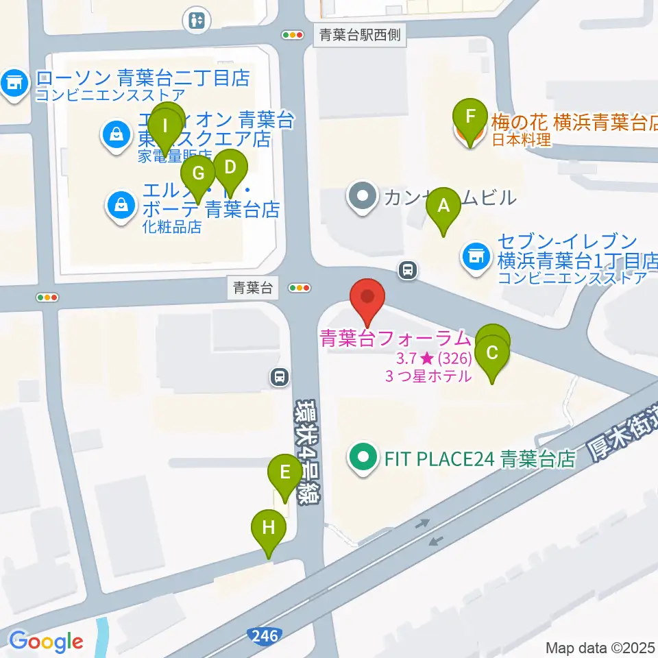 井桁ギター教室周辺のファミレス・ファーストフード一覧地図