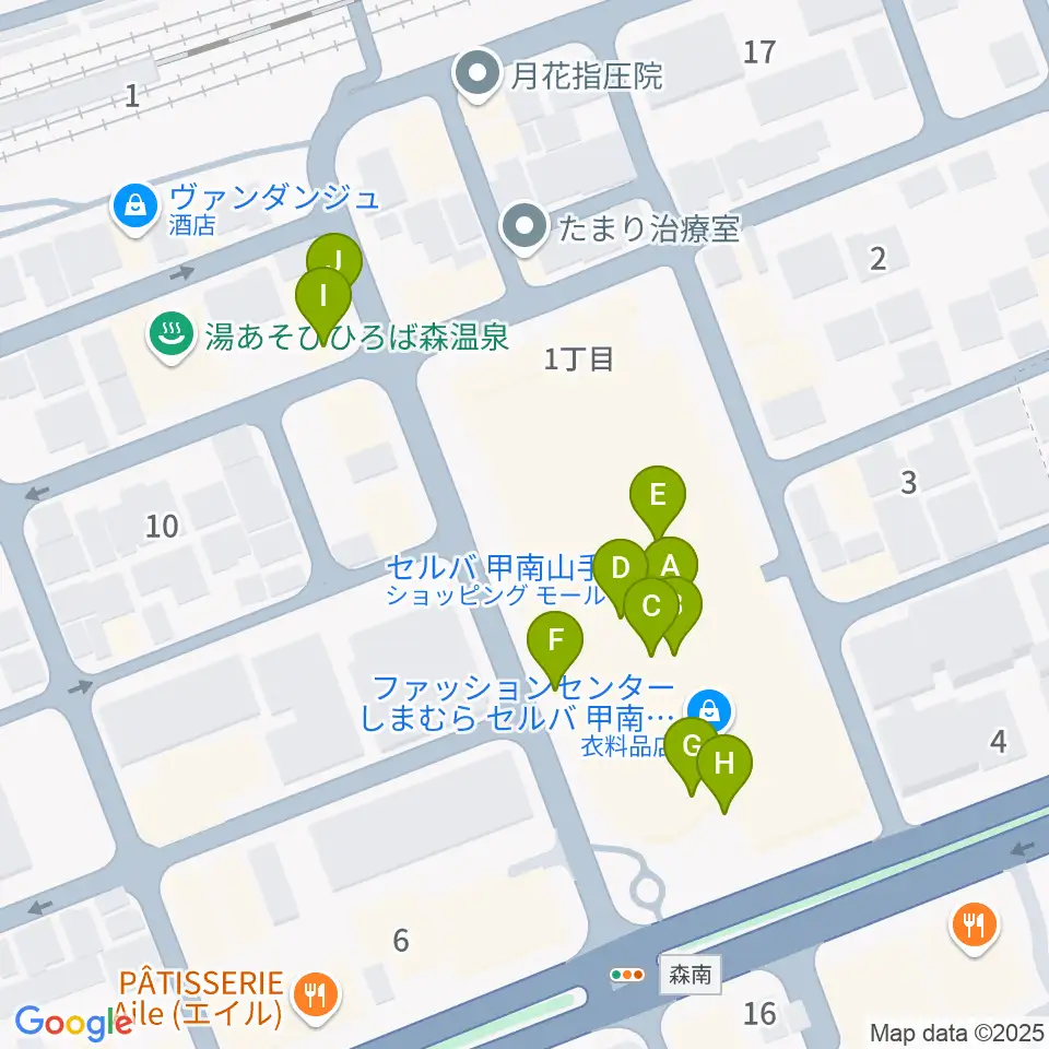 甲南山手カルチャーセンター周辺のファミレス・ファーストフード一覧地図