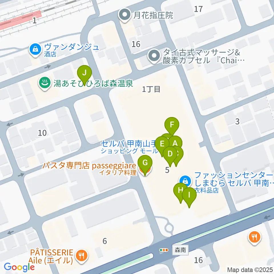 甲南山手カルチャーセンター周辺のファミレス・ファーストフード一覧地図