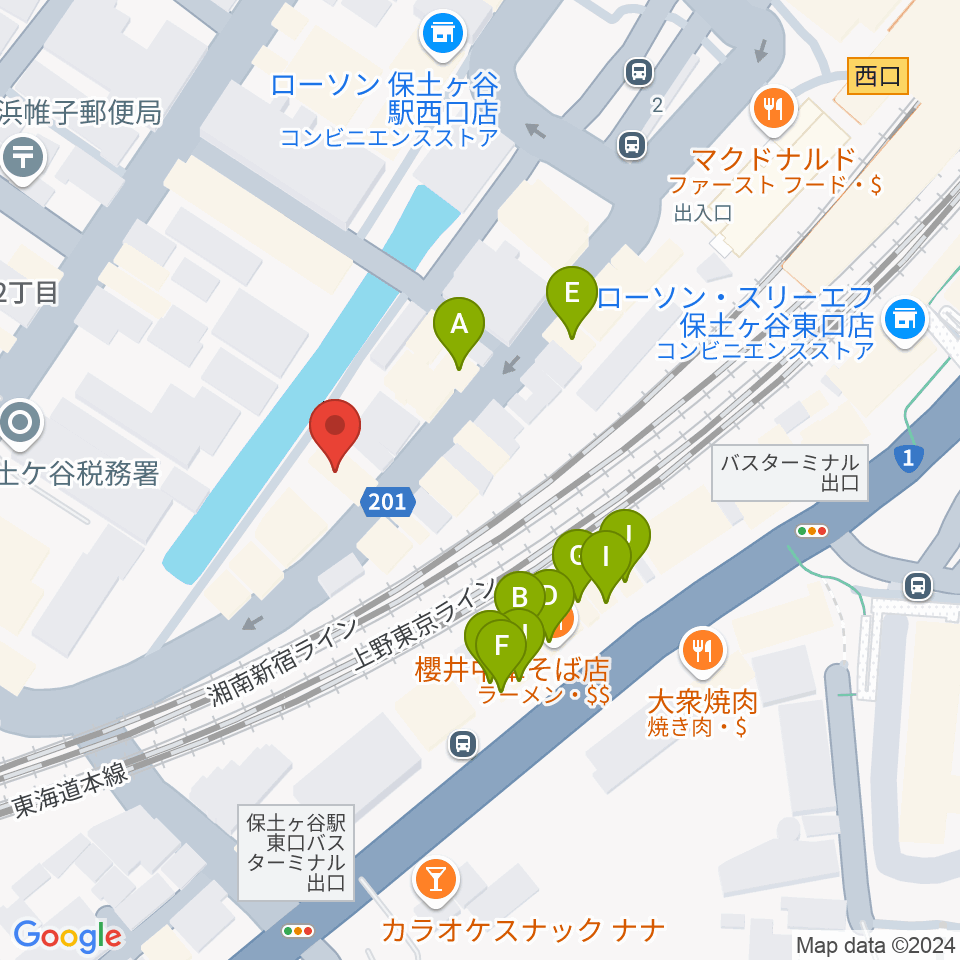 泉ギター教室周辺のファミレス・ファーストフード一覧地図