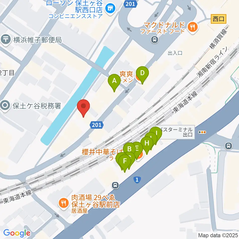 泉ギター教室周辺のファミレス・ファーストフード一覧地図